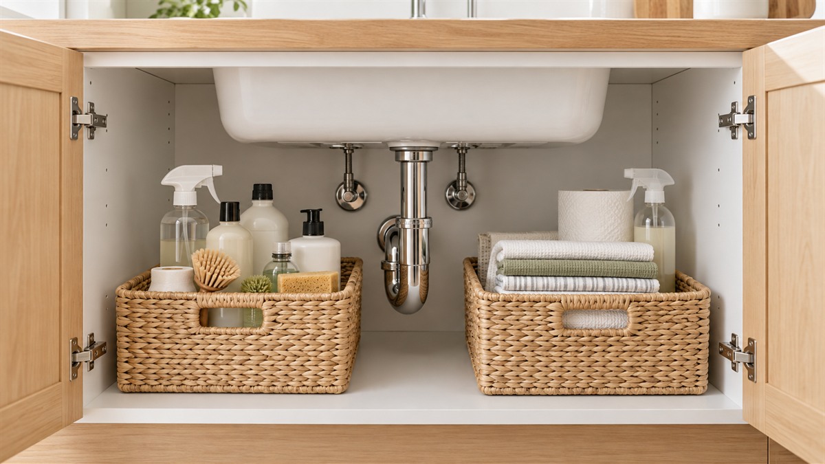 Basket under sink