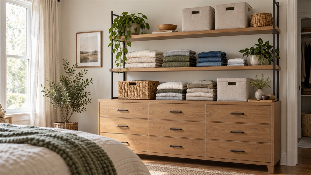 Best clothes storage on top of dresser