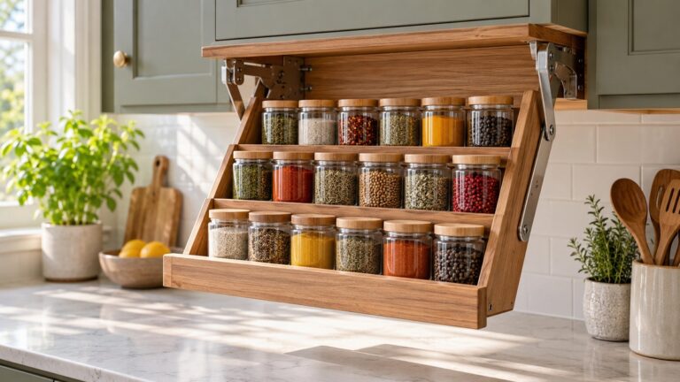 Best pull down under cabinet spice rack