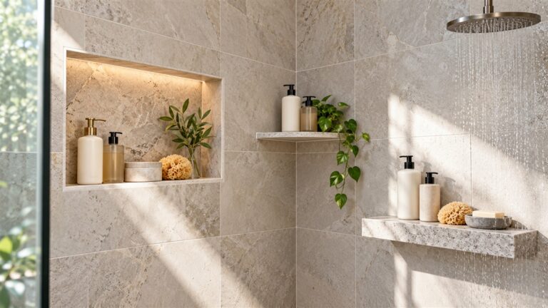 Best tile shower shelving