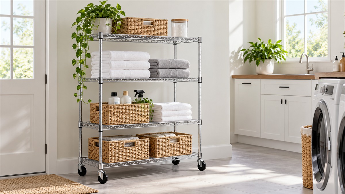 Golpart small shelves storage wire metal adjustable shelf unit with wheels review