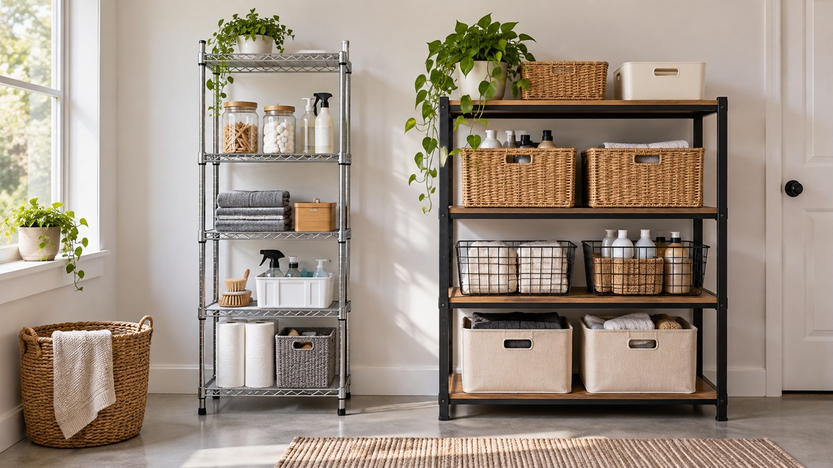 Side-by-side view of the JAMEND CLXP and Sttoraboks storage racks products on a neutral background, emphasizing visible differences in size and configuration.
