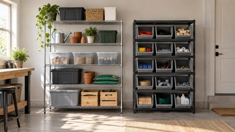 Editorial comparison scene for storage racks pokipo versus sttoraboks.