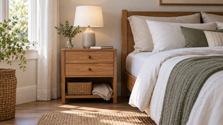2 drawer bedside table with shelf