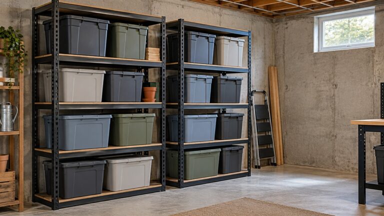Basement Shelves for Totes: Lift, Measure and Choose