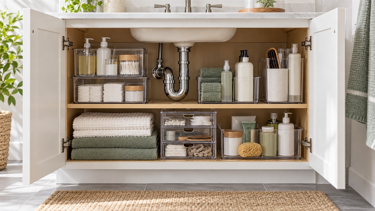Best way to organize under bathroom sink