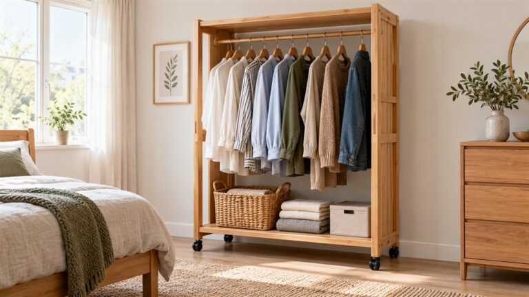 Best wooden portable closet for hanging clothes