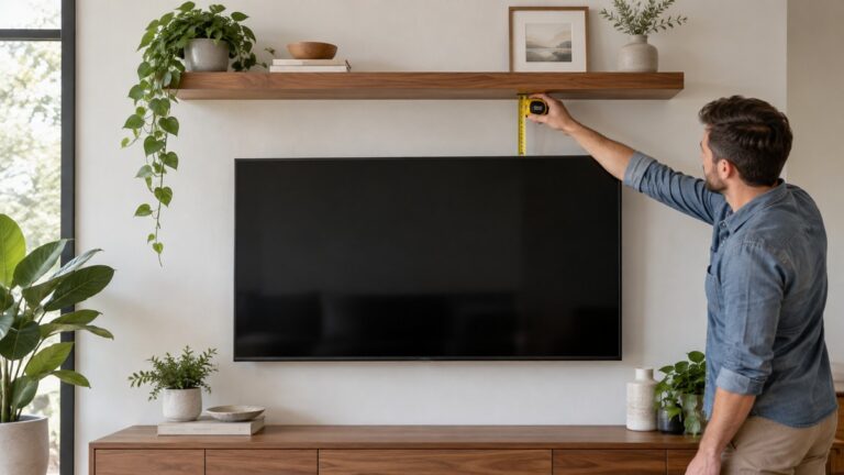 Measuring distance between a TV and floating shelf