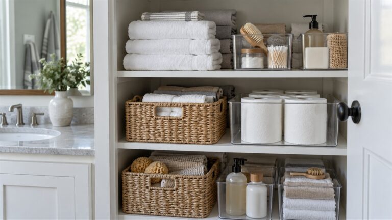 How to Organize Deep Shelves in Bathroom