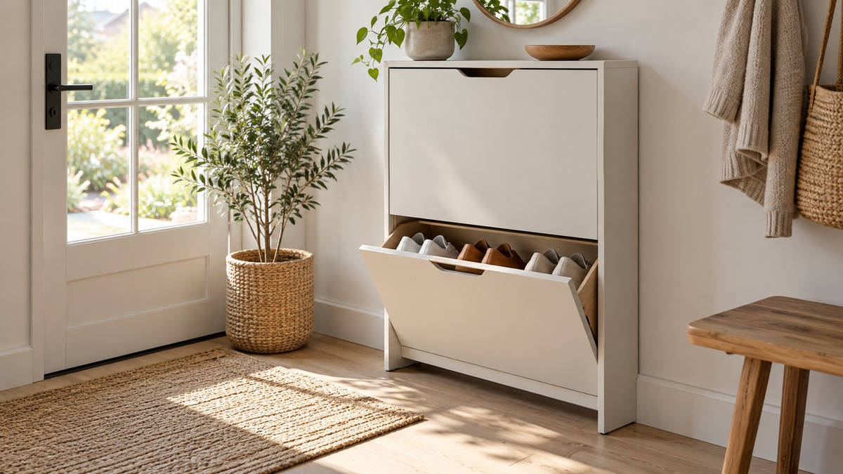 Slim shoe cupboard