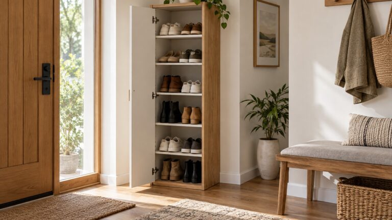 Slim tall shoe storage