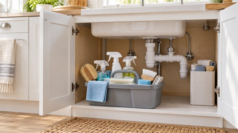 Under sink cleaning caddy
